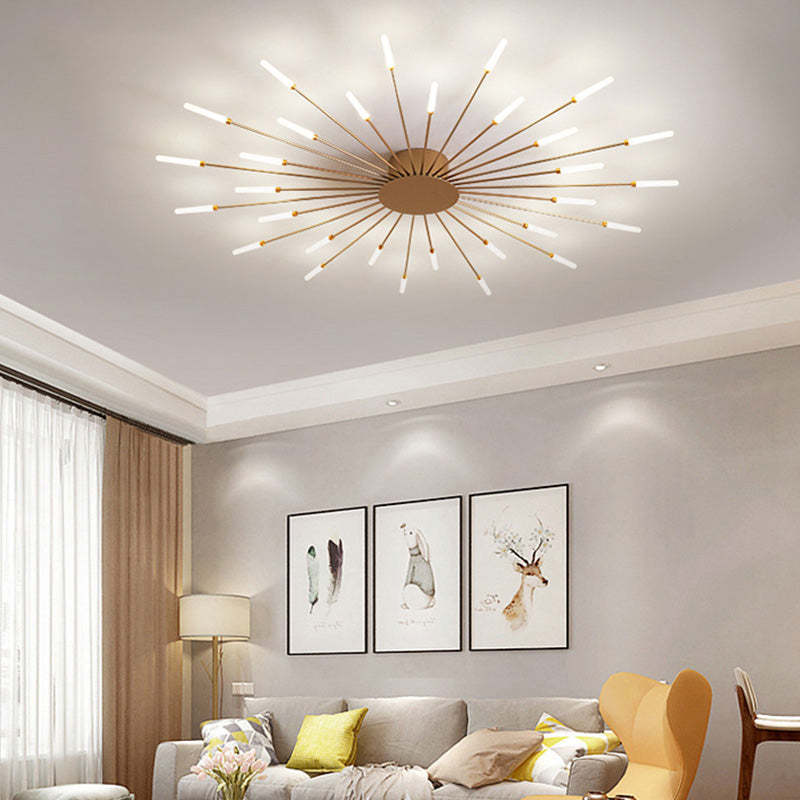 Ceiling Light Flush Mount LED with Linear Spiral Burst Design for Living Room