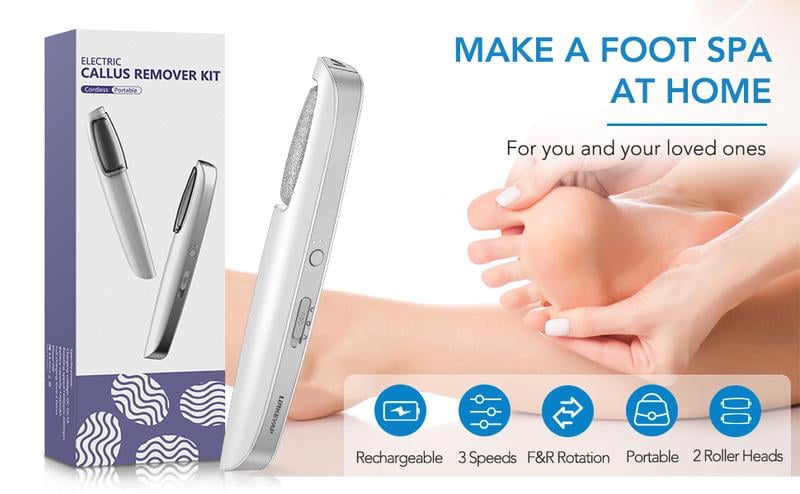 Electric Foot Callus Remover Rechargeable File for Smooth Heels and Dry Hard Skin