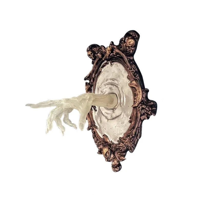 Halloween Decorations Gothic Resin Wall Sculpture with Reaching Hand and Luminous Finish