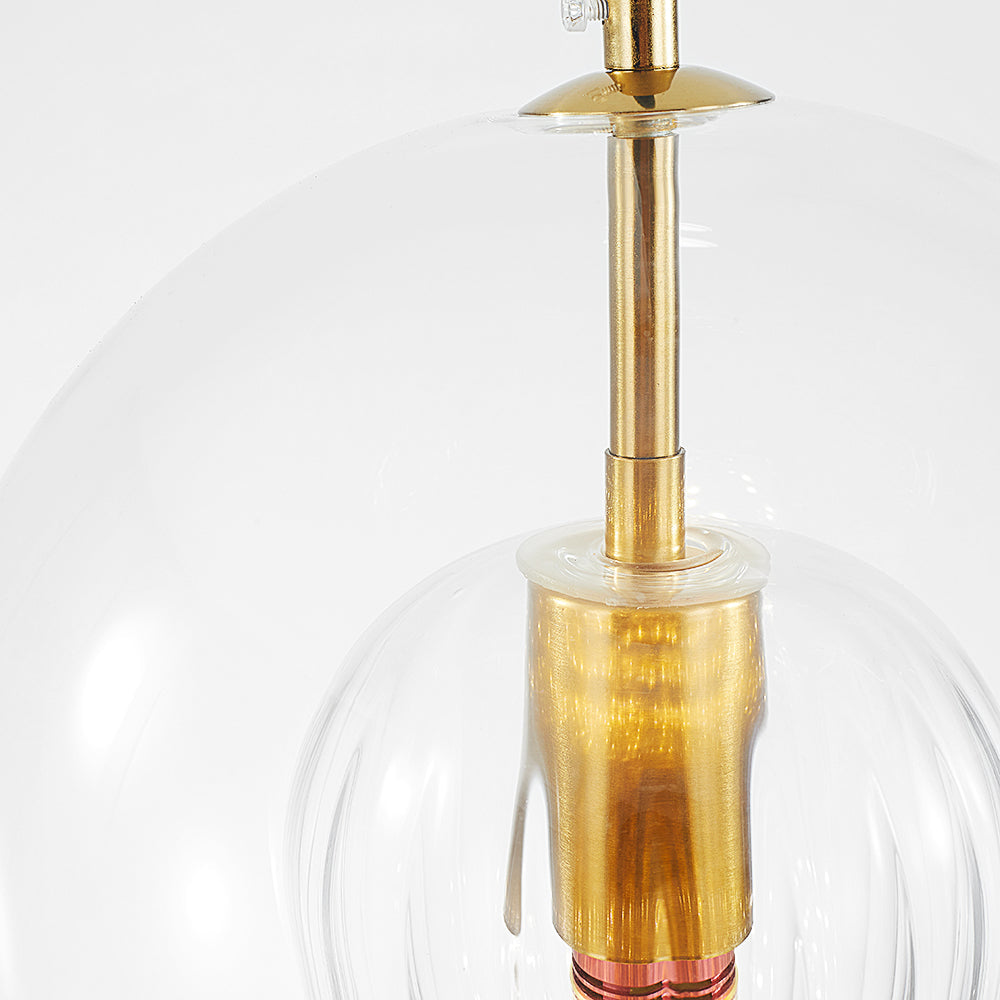 Pendant Light Glass Globe with High Clarity Shade and Warm LED for Kitchen and Dining