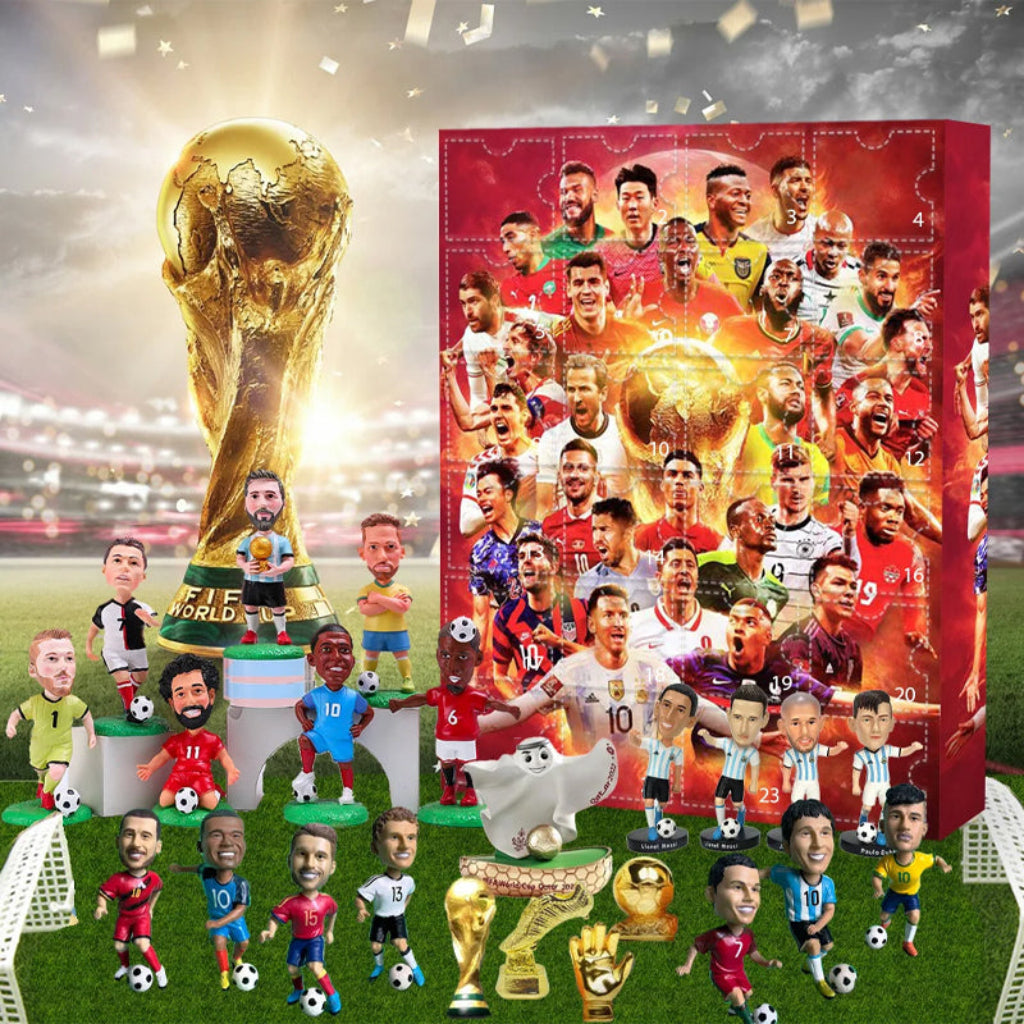 Advent Calendar Soccer Figures Toy Set Countdown Gift for Kids and Sport Fans