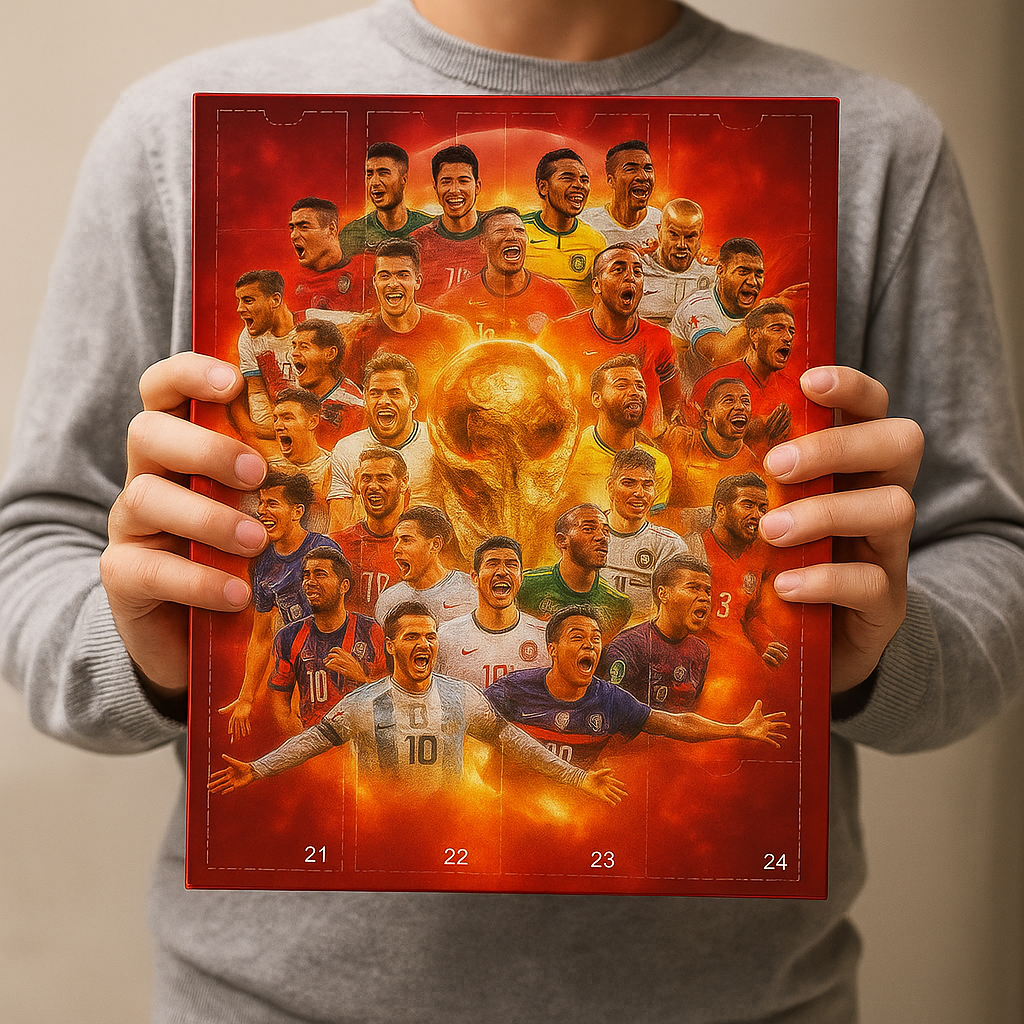 Advent Calendar Soccer Figures Toy Set Countdown Gift for Kids and Sport Fans
