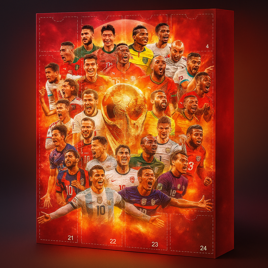 Advent Calendar Soccer Figures Toy Set Countdown Gift for Kids and Sport Fans