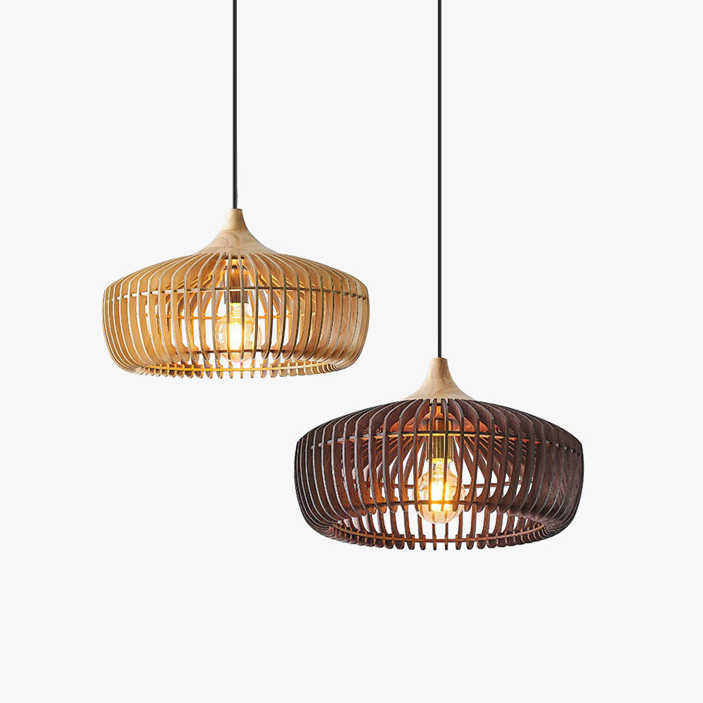 Pendant Light Nordic Japanese Wood Hanging Lamp for Bedroom and Living Room