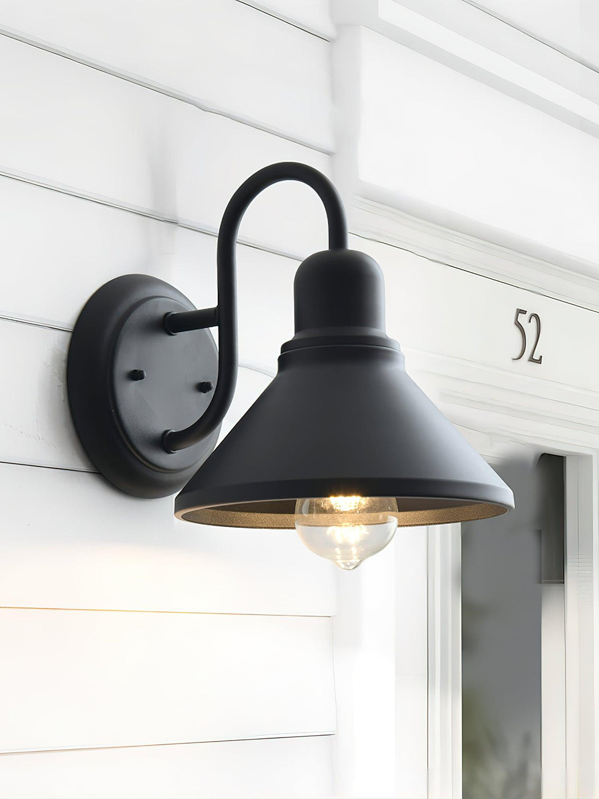 Wall Light Outdoor Sconce with Metal Barn Shade Vintage Waterproof IP65 for Patio