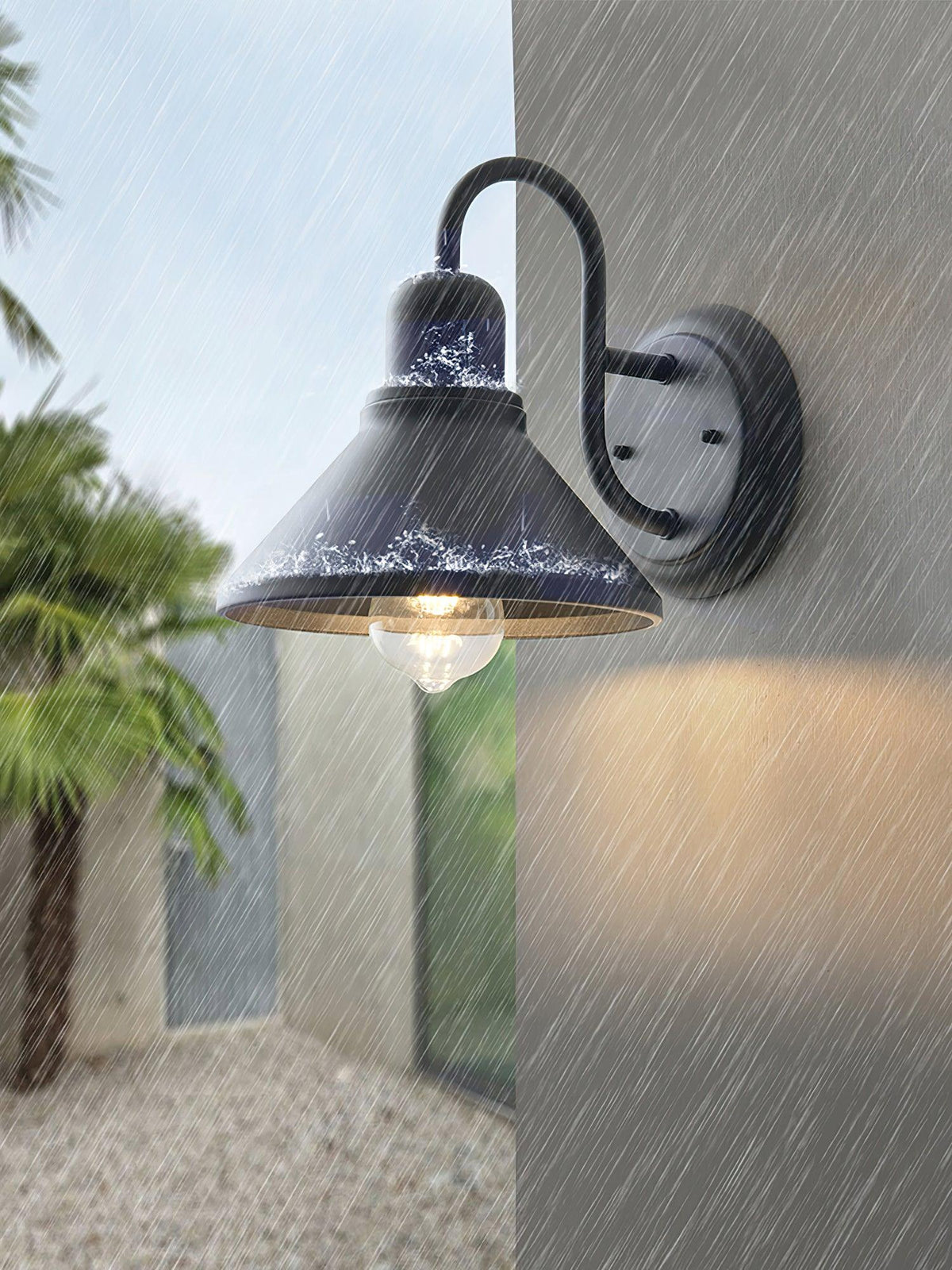 Wall Light Outdoor Sconce with Metal Barn Shade Vintage Waterproof IP65 for Patio