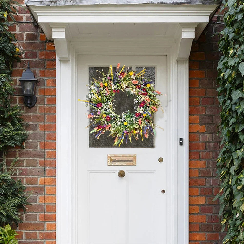 Outdoor Wreath Artificial Flower Door Display for Indoor Use in All Seasons