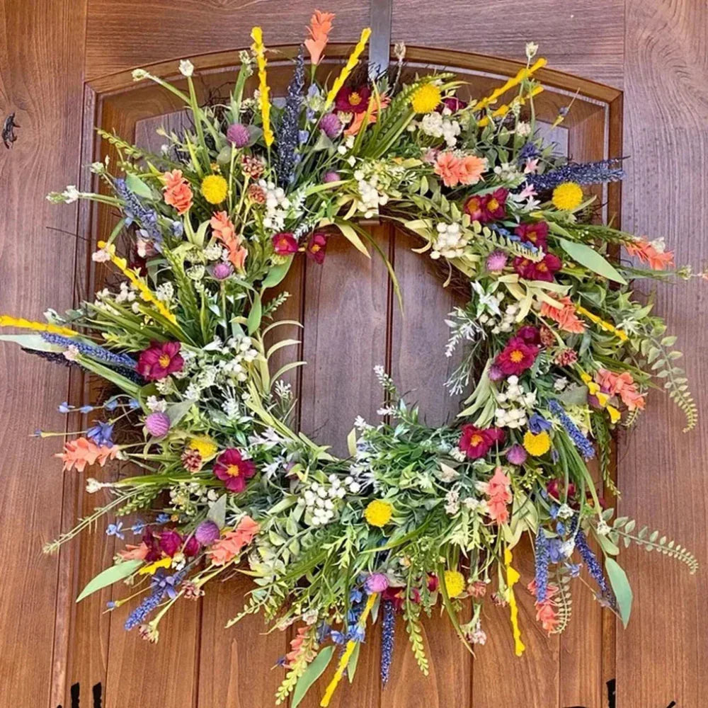 Outdoor Wreath Artificial Flower Door Display for Indoor Use in All Seasons