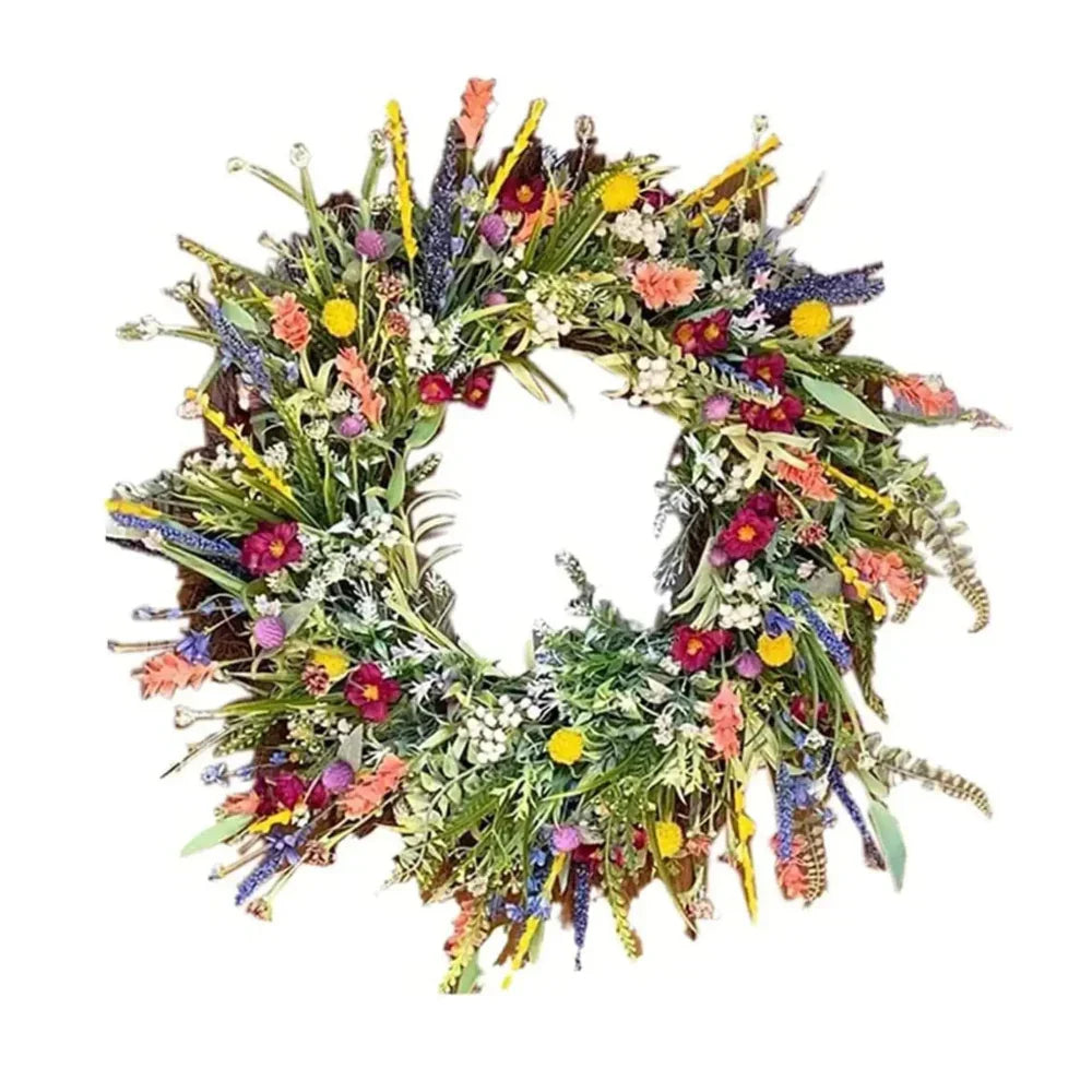 Outdoor Wreath Artificial Flower Door Display for Indoor Use in All Seasons