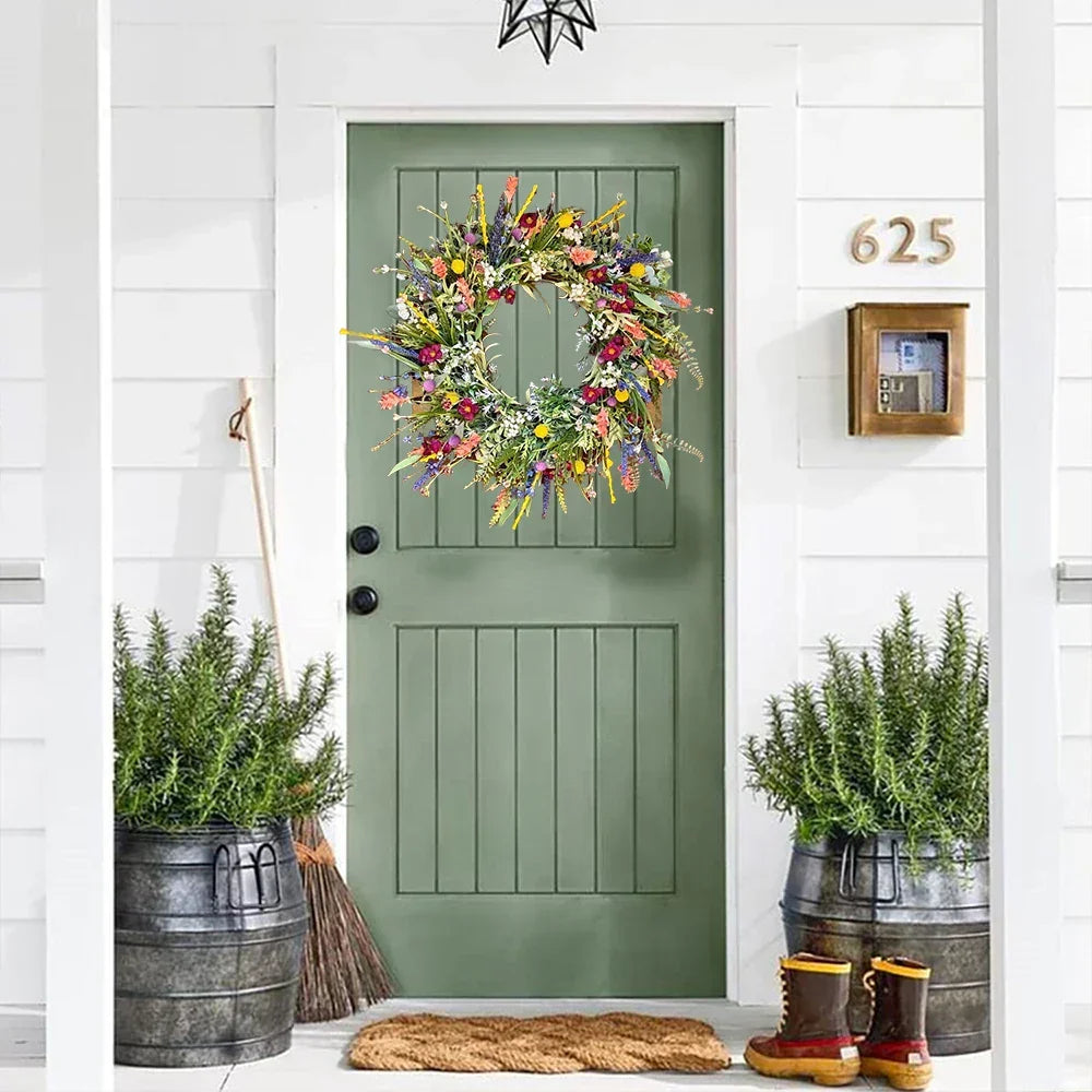 Outdoor Wreath Artificial Flower Door Display for Indoor Use in All Seasons