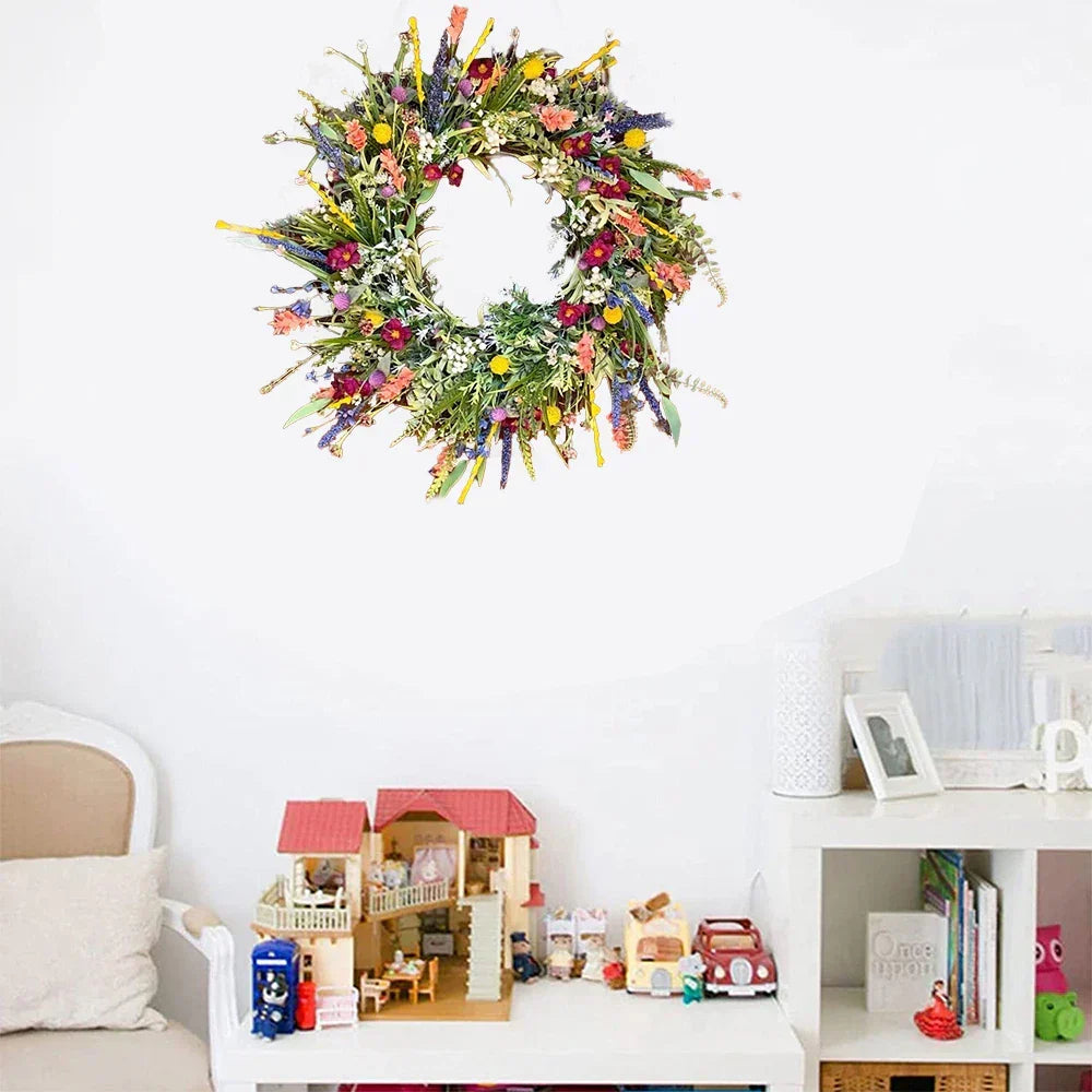 Outdoor Wreath Artificial Flower Door Display for Indoor Use in All Seasons