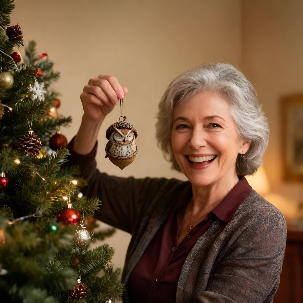 Christmas Ornaments Forest Animal Acorn Tree Decorations with Hanging Figures