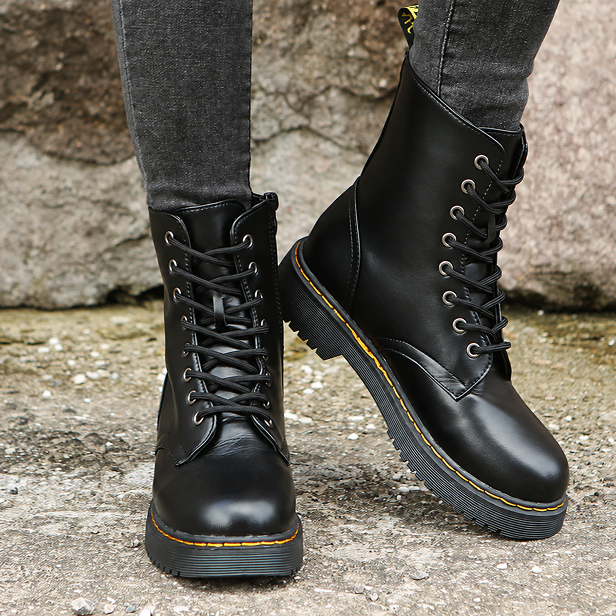 Winter Boots Lace Up Ankle Style for Women with Rubber Outsole and Daily Comfort