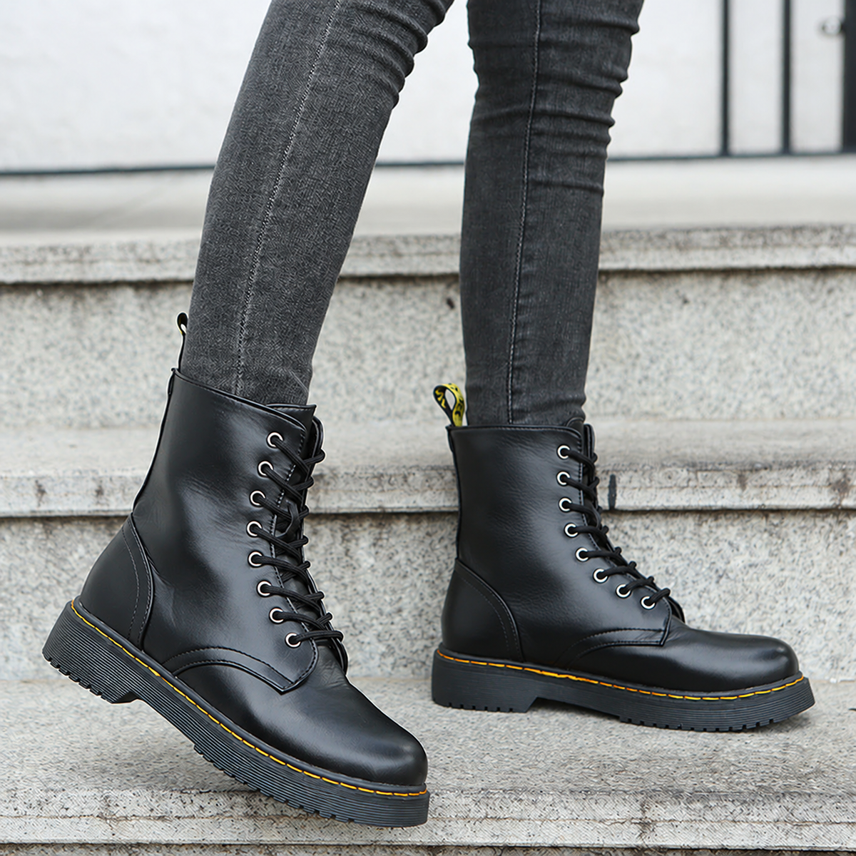 Winter Boots Lace Up Ankle Style for Women with Rubber Outsole and Daily Comfort