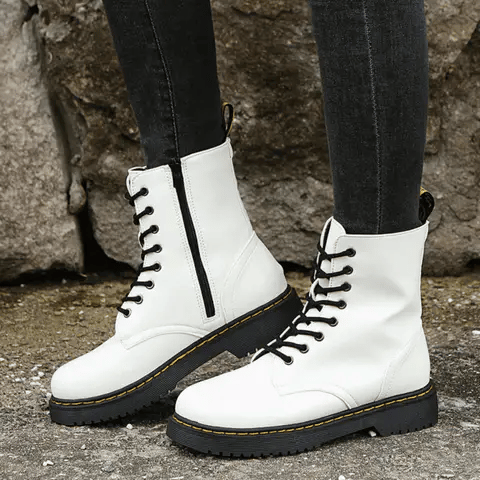 Winter Boots Lace Up Ankle Style for Women with Rubber Outsole and Daily Comfort