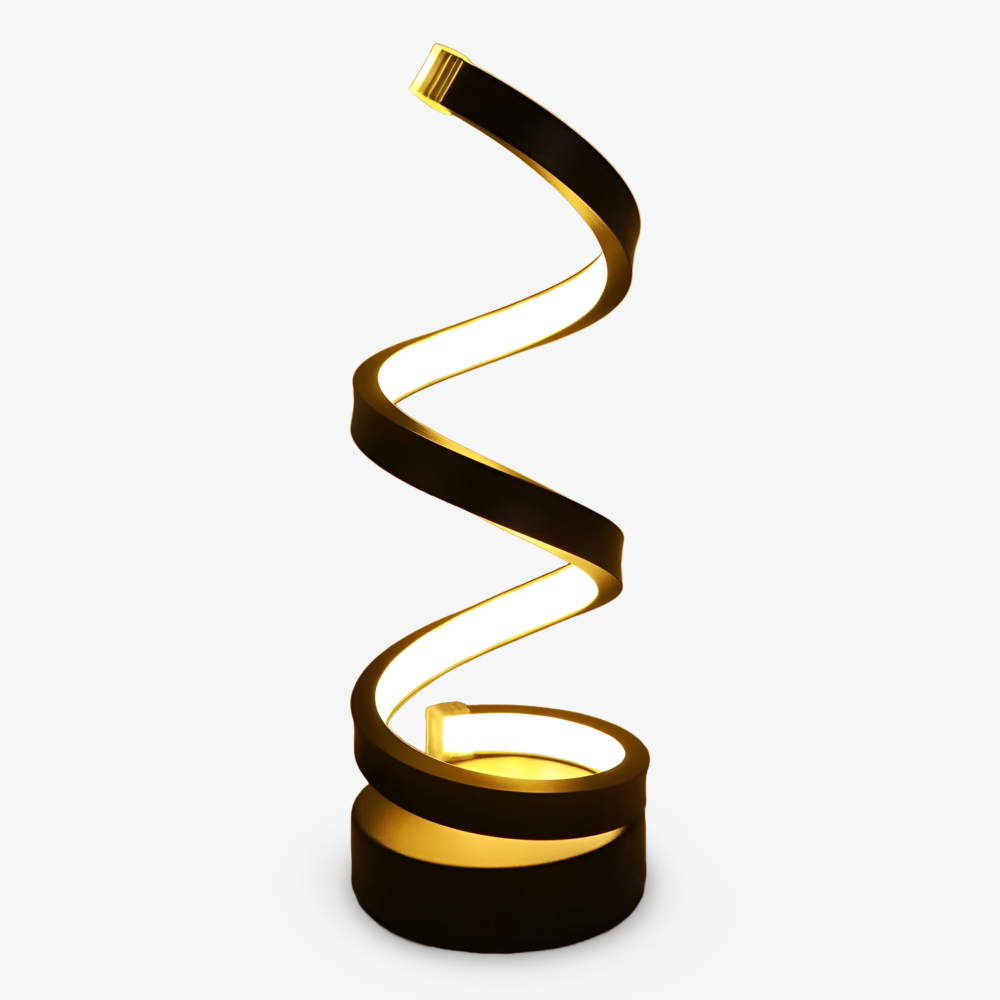 Table Lamp Spiral Design LED Desk Light with 3 Adjustable Colour Modes for Shelf