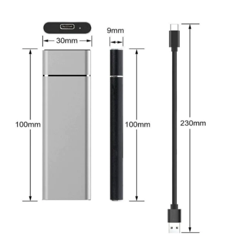 External SSD Portable Hard Drive Slim with High Capacity Storage for Photos and Videos