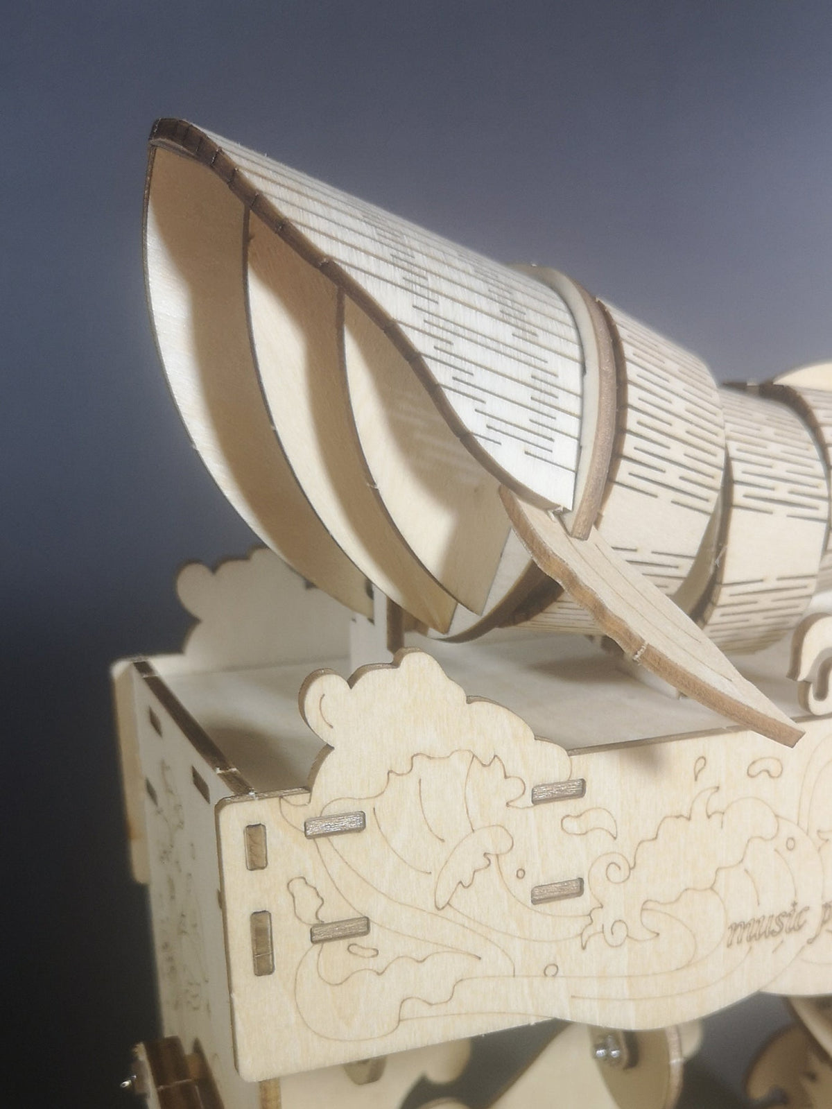 Wooden Puzzles 3D Whale Music Box Model Kit Handmade DIY Assembly for Christmas Gifts