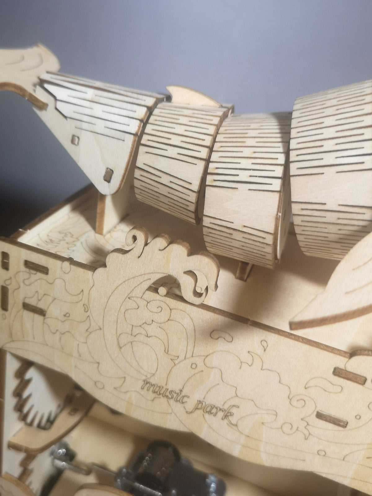 Wooden Puzzles 3D Whale Music Box Model Kit Handmade DIY Assembly for Christmas Gifts