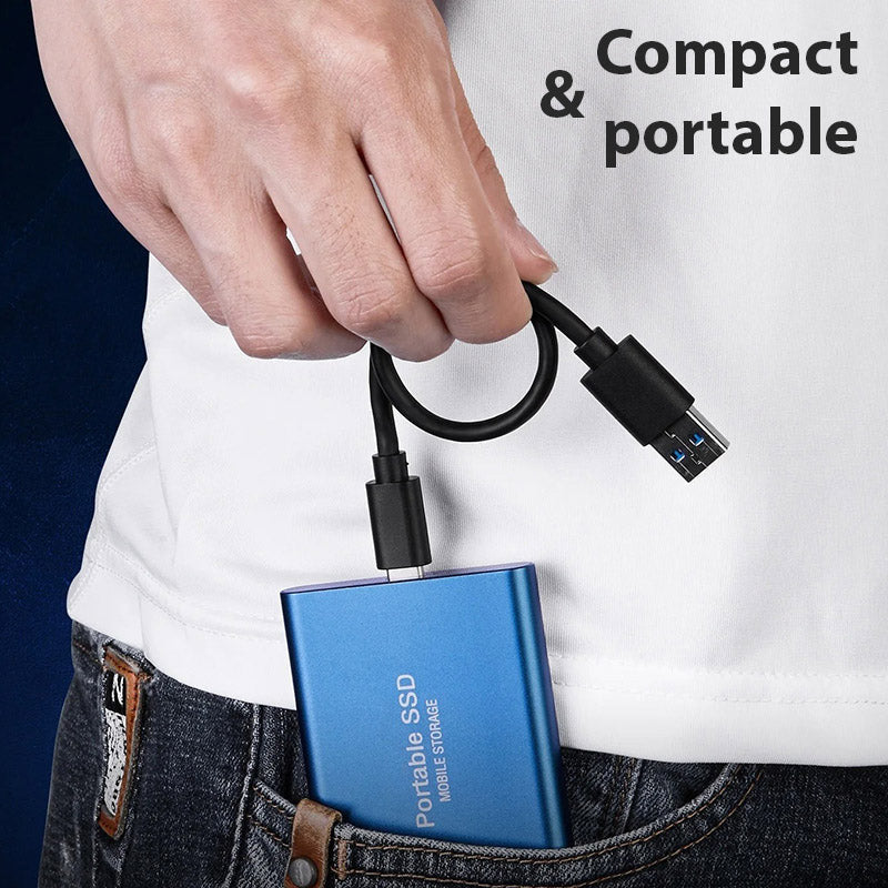 SSD Drive 1TB External Portable Hard Storage Compatible with PC and Mac