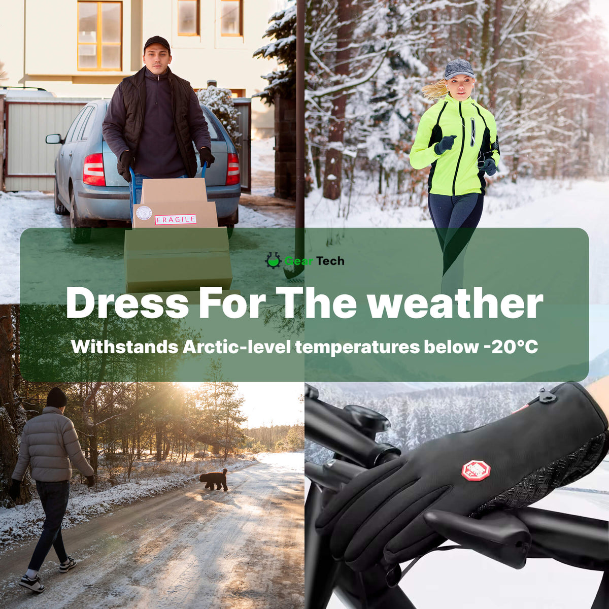 Thermal Gloves Windproof Winter Wear for Outdoor Use with Warm Insulated Lining