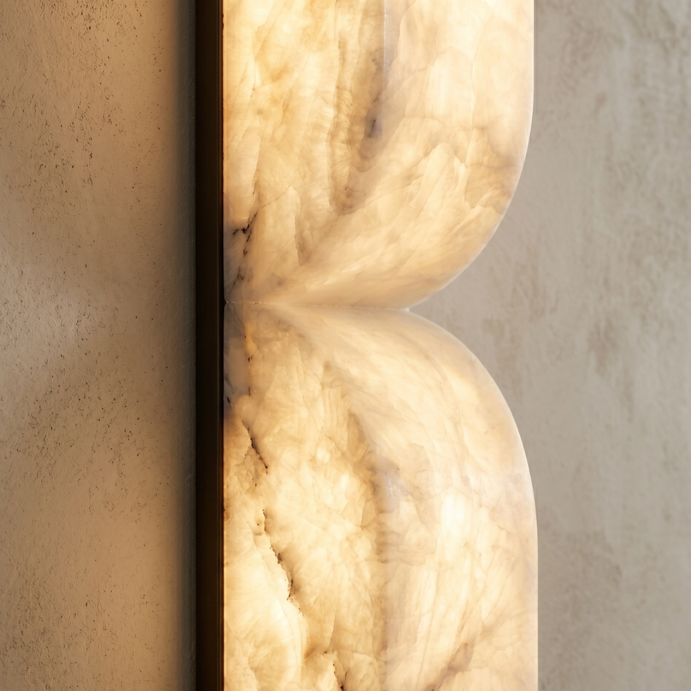 Wall Light Dimmable Sconce in Alabaster Finish with Soft LED Glow for Hallway