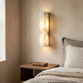 Wall Light Dimmable Sconce in Alabaster Finish with Soft LED Glow for Hallway