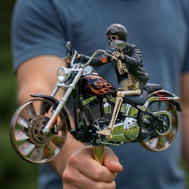 Halloween Home Decor Skeleton Rider Wind Spinner for Garden Lawn and Front Yard