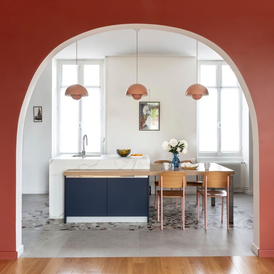 Light Fixture Geometric Aluminium Pendant with Adjustable Height for Modern Kitchen