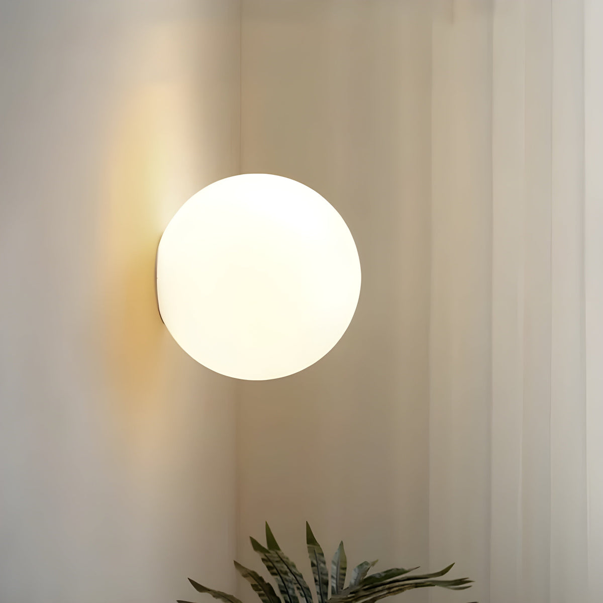 Wall Light Modern Frosted Glass Globe Lamp for Bedroom Living Room and Hallway