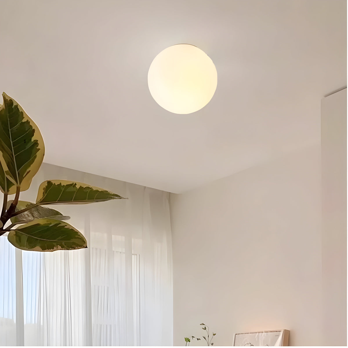 Wall Light Modern Frosted Glass Globe Lamp for Bedroom Living Room and Hallway