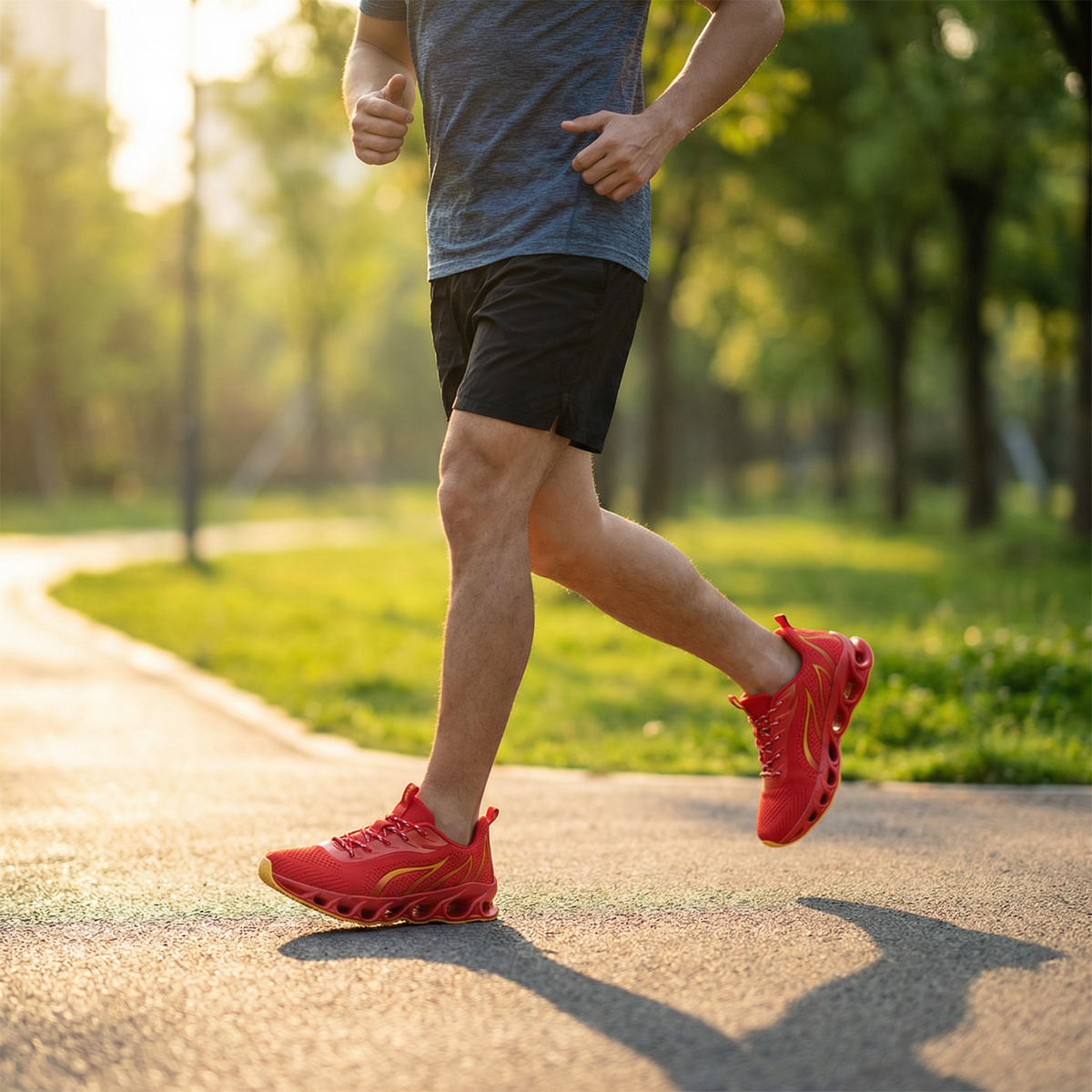 Orthopedic Shoes for Men Walking or Running with Corrective Arch and Wide Round Toe
