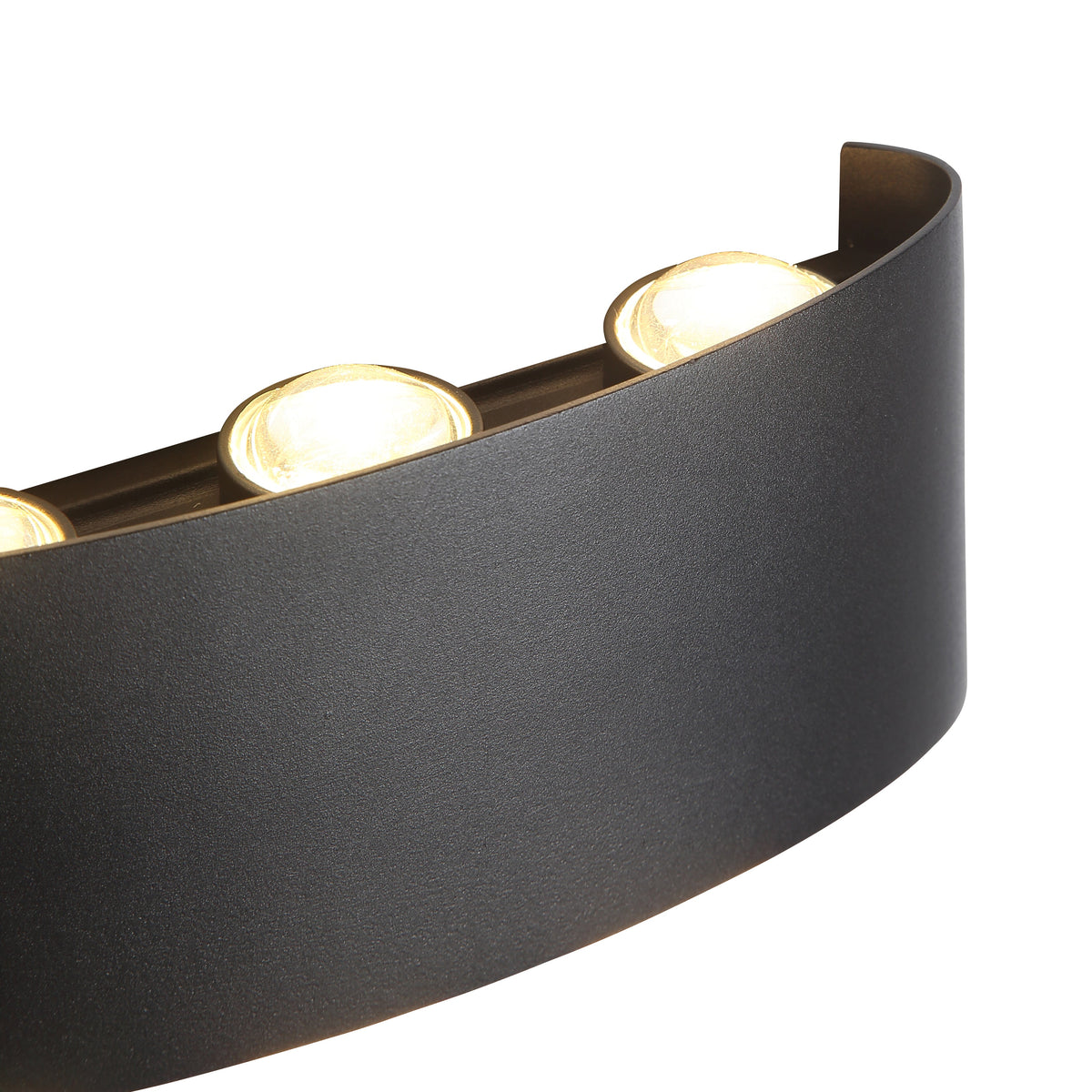 Wall Light Up Down LED Outdoor Lamp in Sandblasted Black Aluminium 3000K Warm