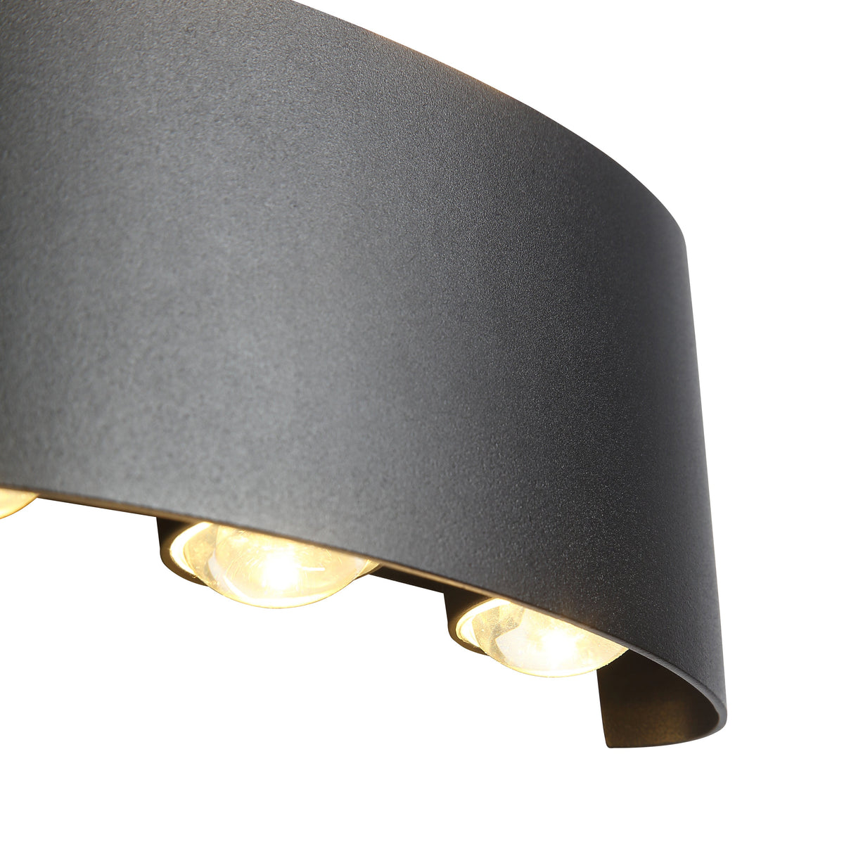Wall Light Up Down LED Outdoor Lamp in Sandblasted Black Aluminium 3000K Warm