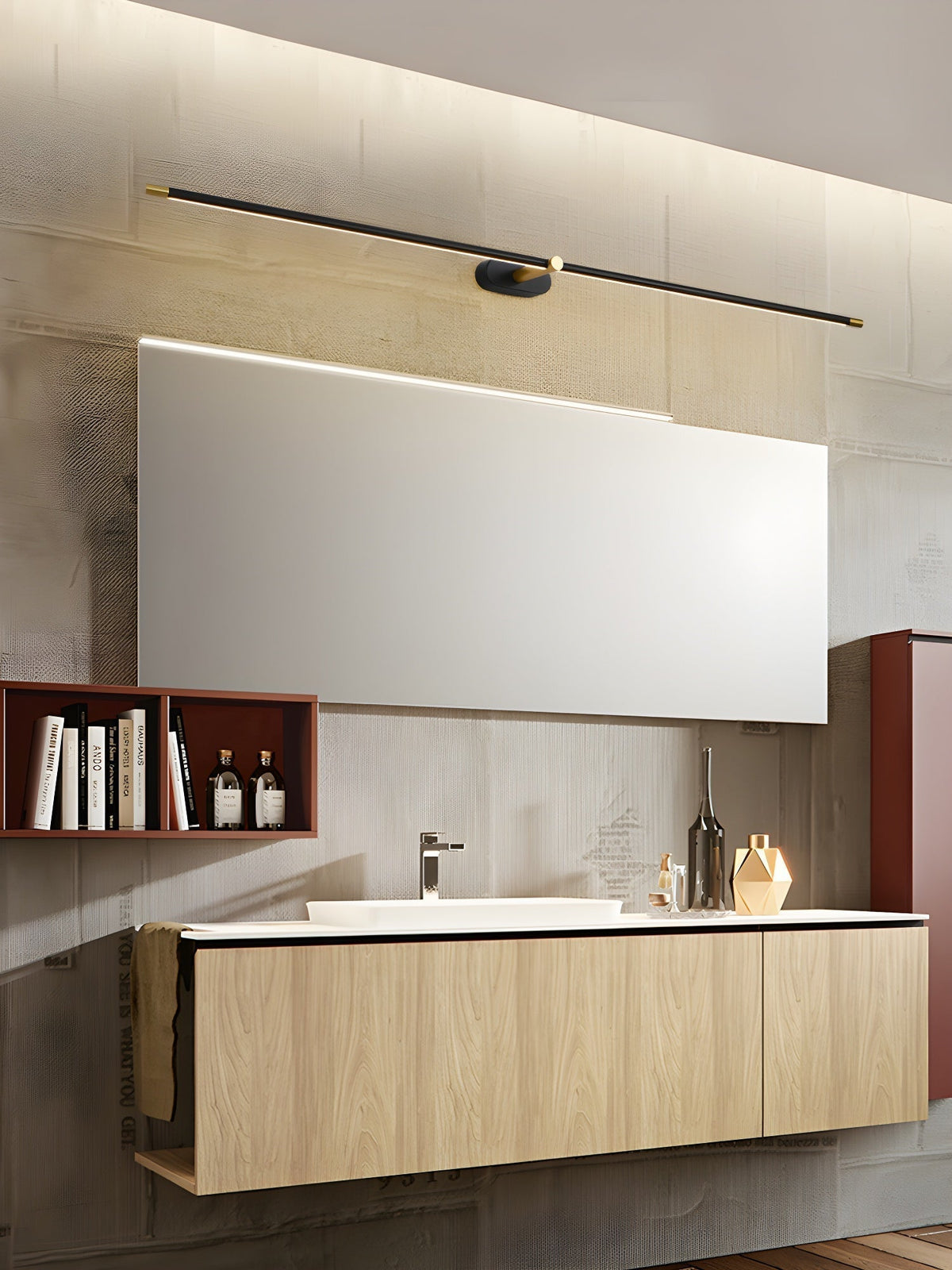 Wall Light Linear Slim Lamp with Minimalist Bar Design for Bathroom and Bedroom