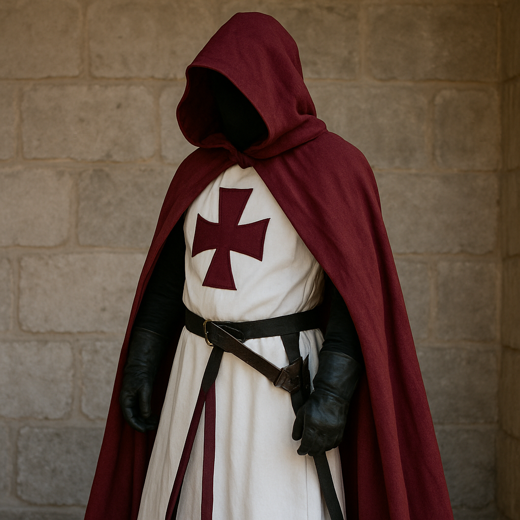 Halloween Costumes Knights Templar Crusader Cosplay Set with Authentic Tunic and Cape