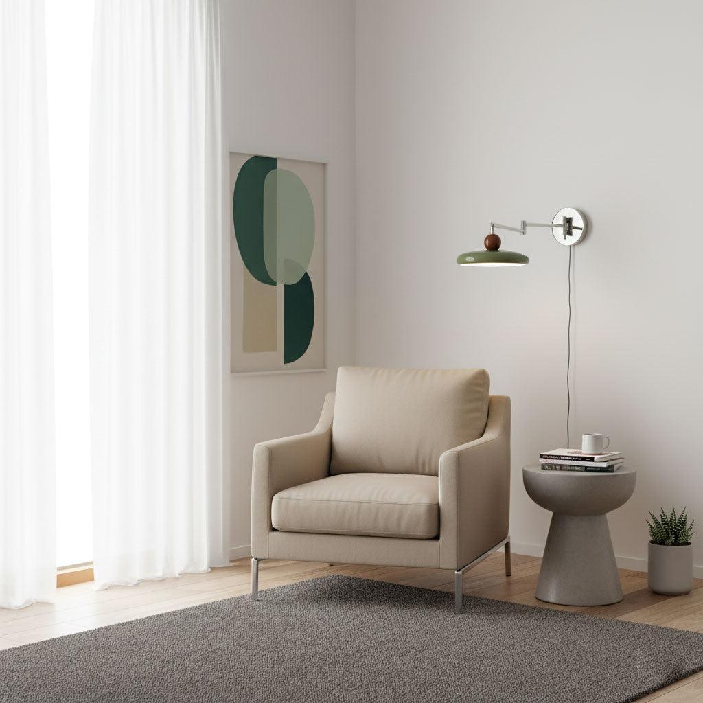 Wall Light Round Disk Sconce with Integrated LED for Indoor Bedroom and Hallway