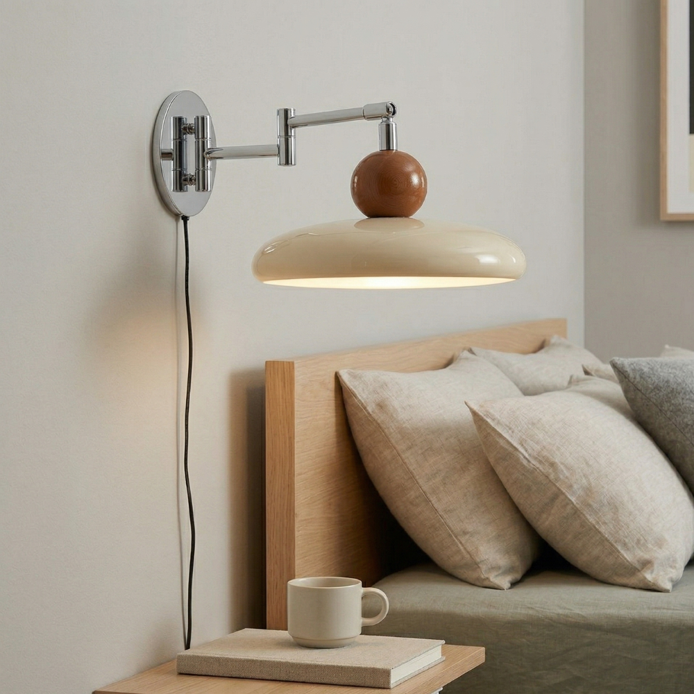 Wall Light Round Disk Sconce with Integrated LED for Indoor Bedroom and Hallway