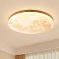 Ceiling Light Moon Design with Wood Frame for Bedroom Living Room and Dining Area
