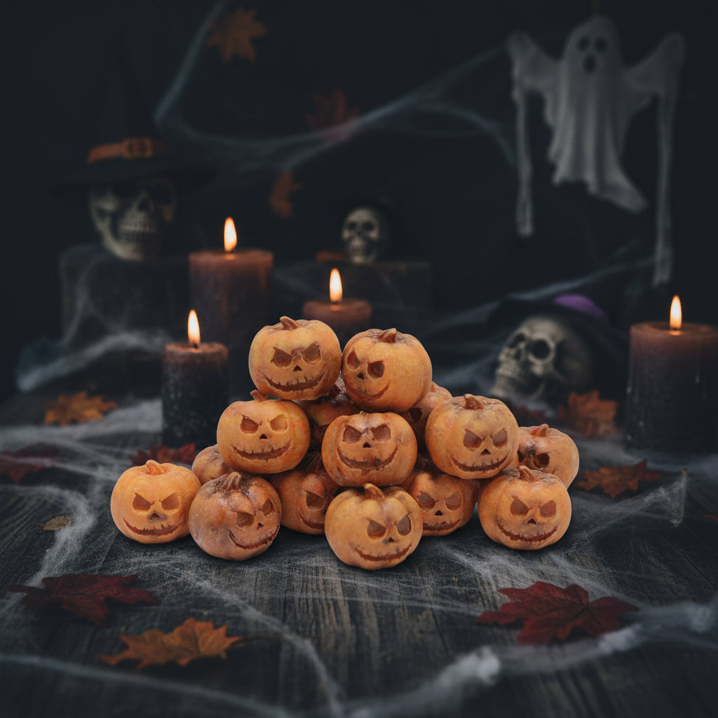 Halloween Party Decorations Mini Resin Pumpkins with Carved Smiling Faces for DIY Displays