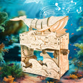 Wooden Puzzles 3D Whale Music Box Model Kit Handmade DIY Assembly for Christmas Gifts