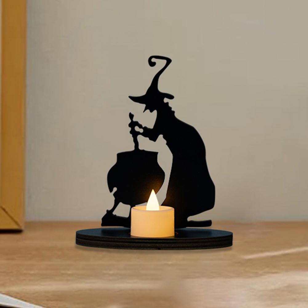 Halloween Decorations for Table Wooden Witch Ornament Standing Accent for Mantels and Shelves