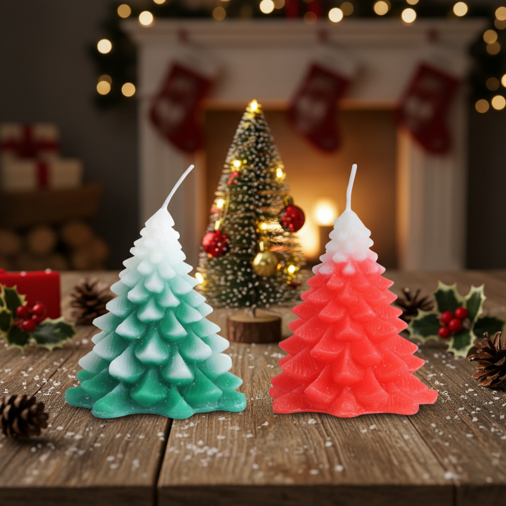 Christmas Tree Decorations Silicone Mold in 3D for DIY Candle Resin and Soap Making