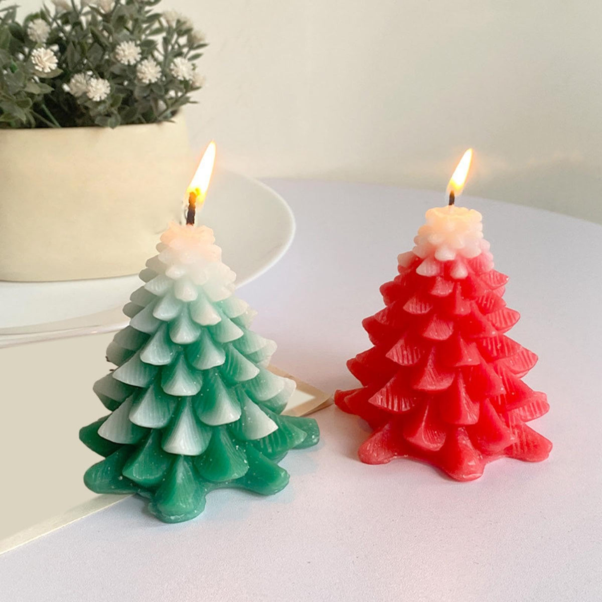 Christmas Tree Decorations Silicone Mold in 3D for DIY Candle Resin and Soap Making