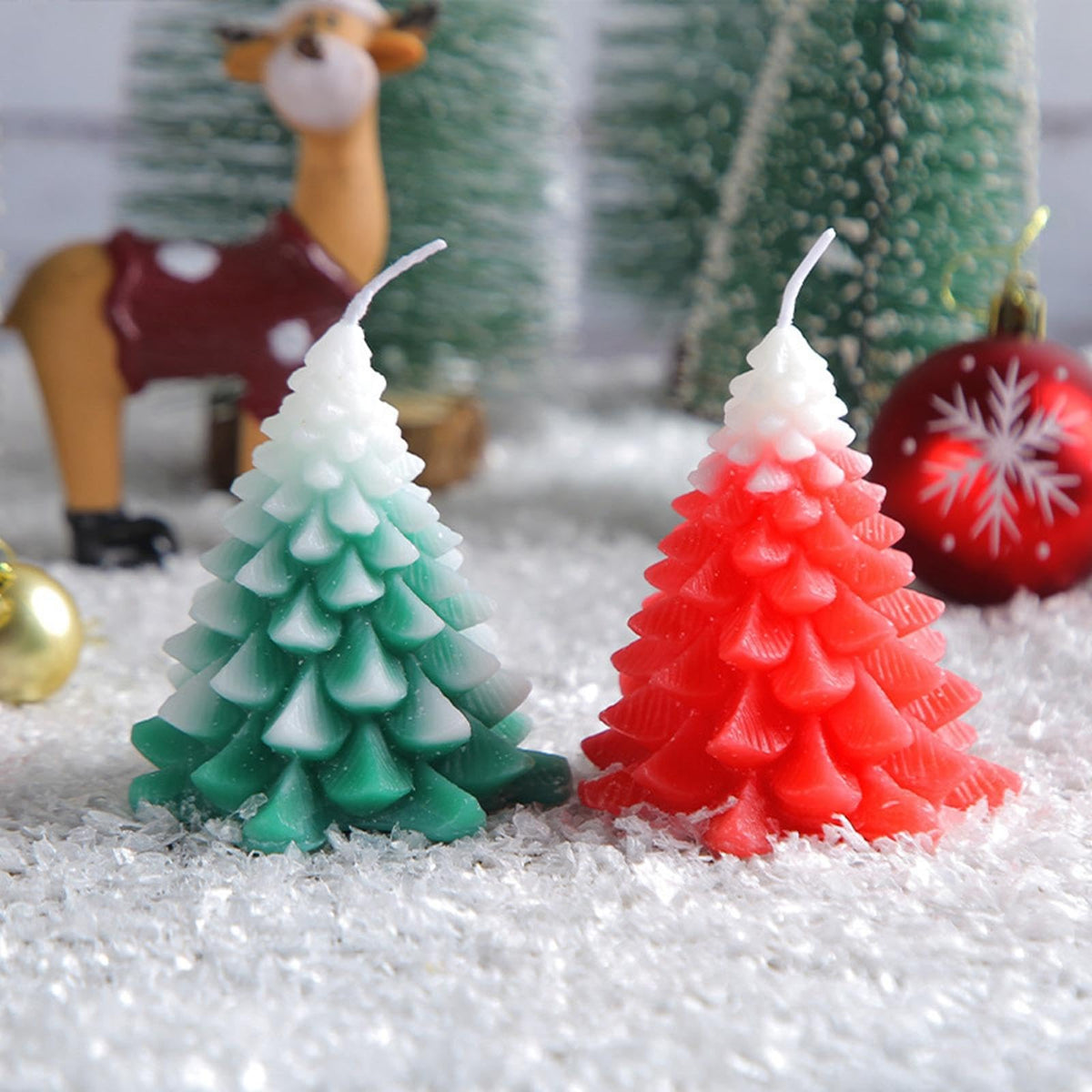 Christmas Tree Decorations Silicone Mold in 3D for DIY Candle Resin and Soap Making