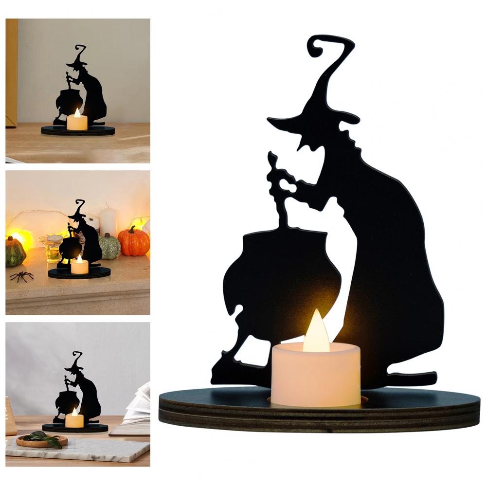 Halloween Decorations for Table Wooden Witch Ornament Standing Accent for Mantels and Shelves
