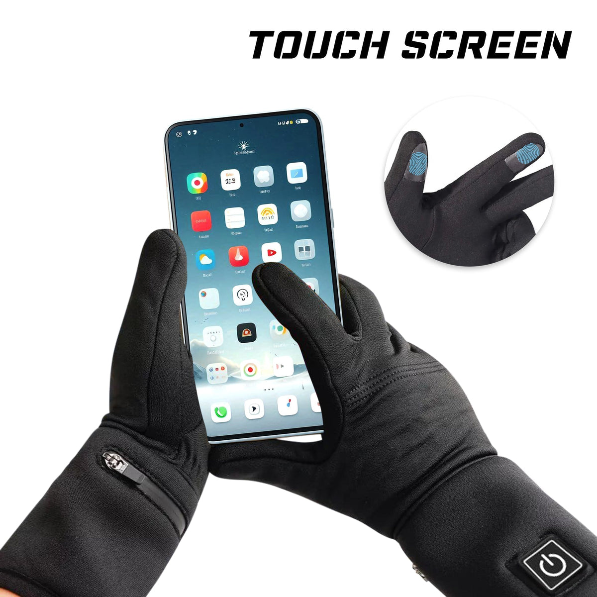 Heated Gloves Rechargeable Winter Pair with 3 Heat Settings for Cold Weather
