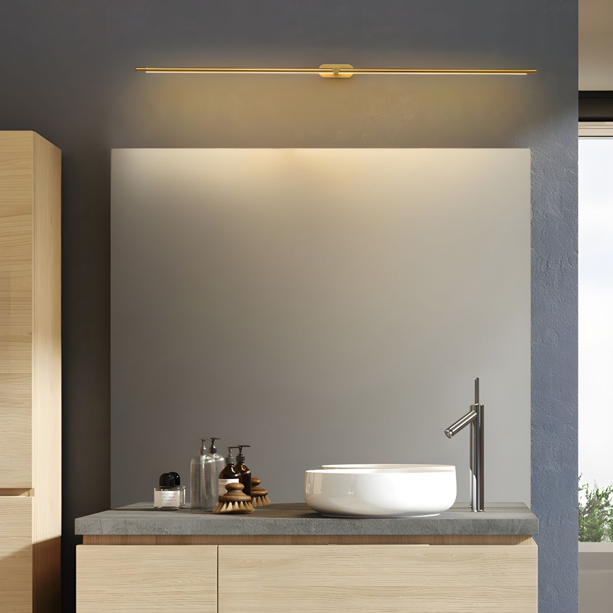 Wall Light Plug In Sconce with Touch Control and Slim Minimalist Design for Bedroom