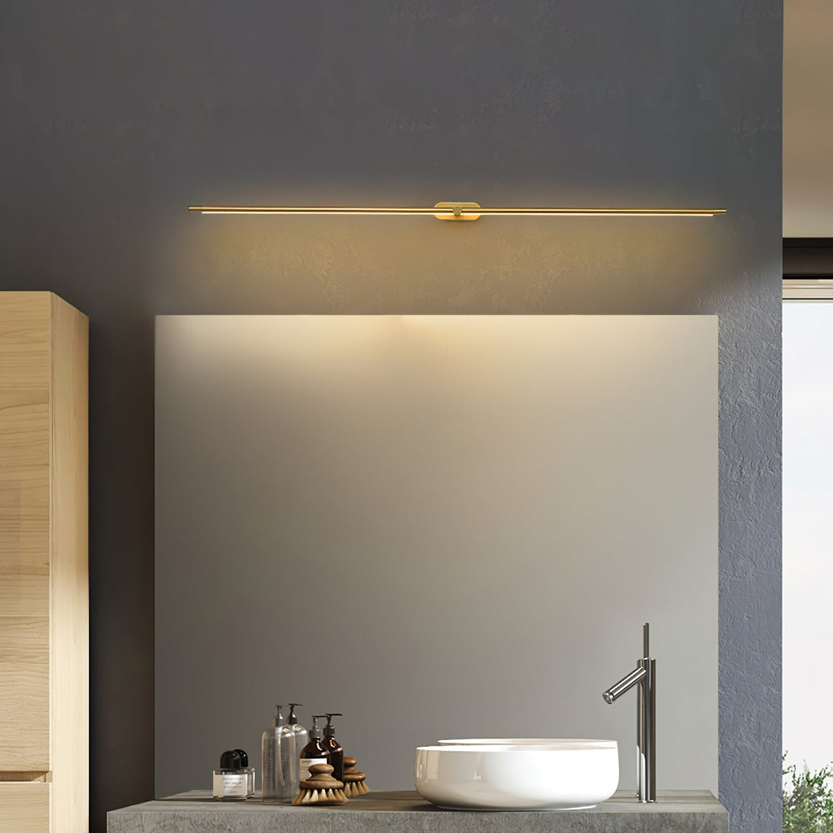 Wall Light Plug In Sconce with Touch Control and Slim Minimalist Design for Bedroom