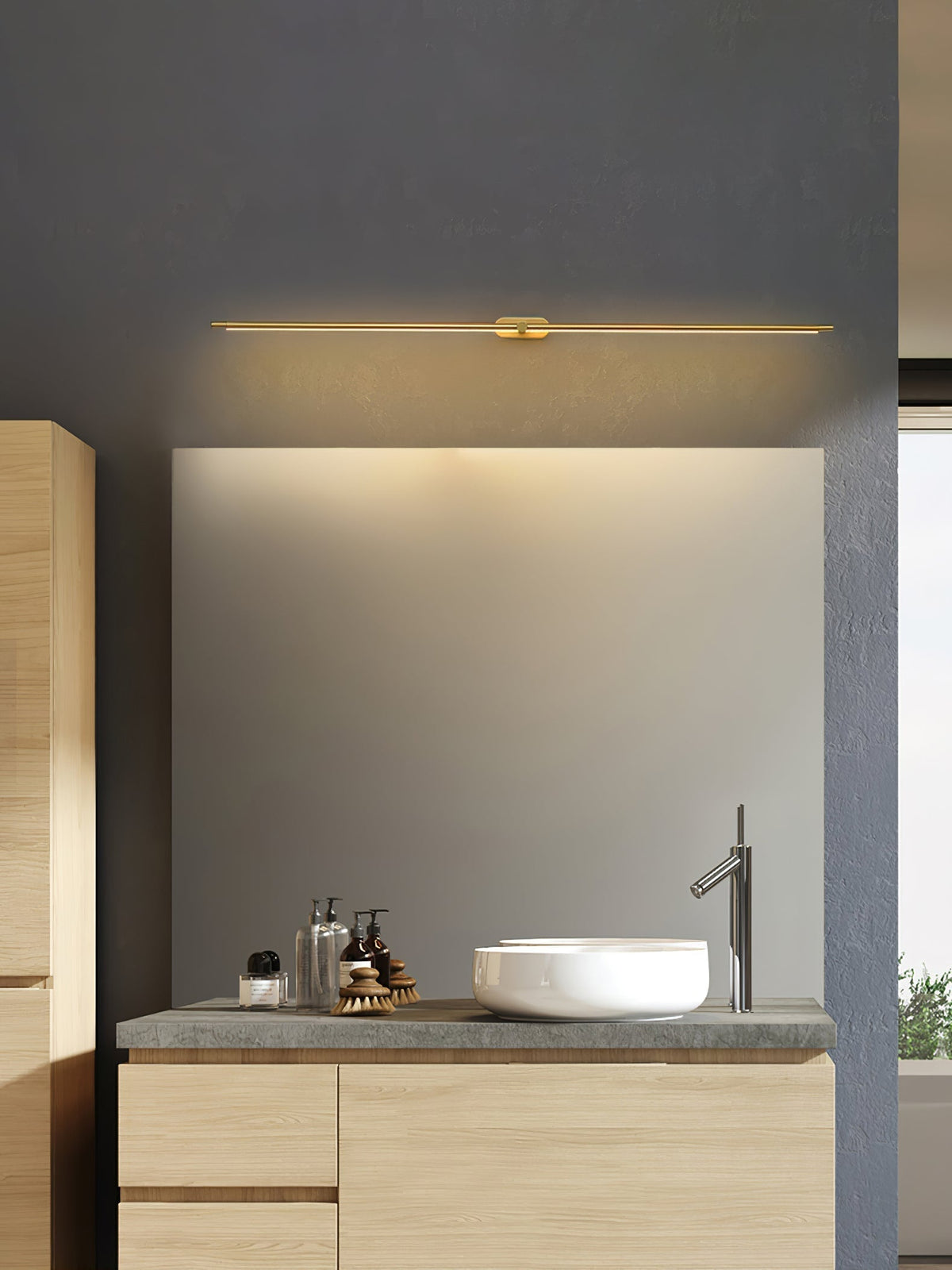 Wall Light Plug In Sconce with Touch Control and Slim Minimalist Design for Bedroom